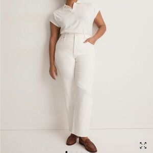 Madewell The Perfect Vintage Straight Jeans in White size 33 new with tags